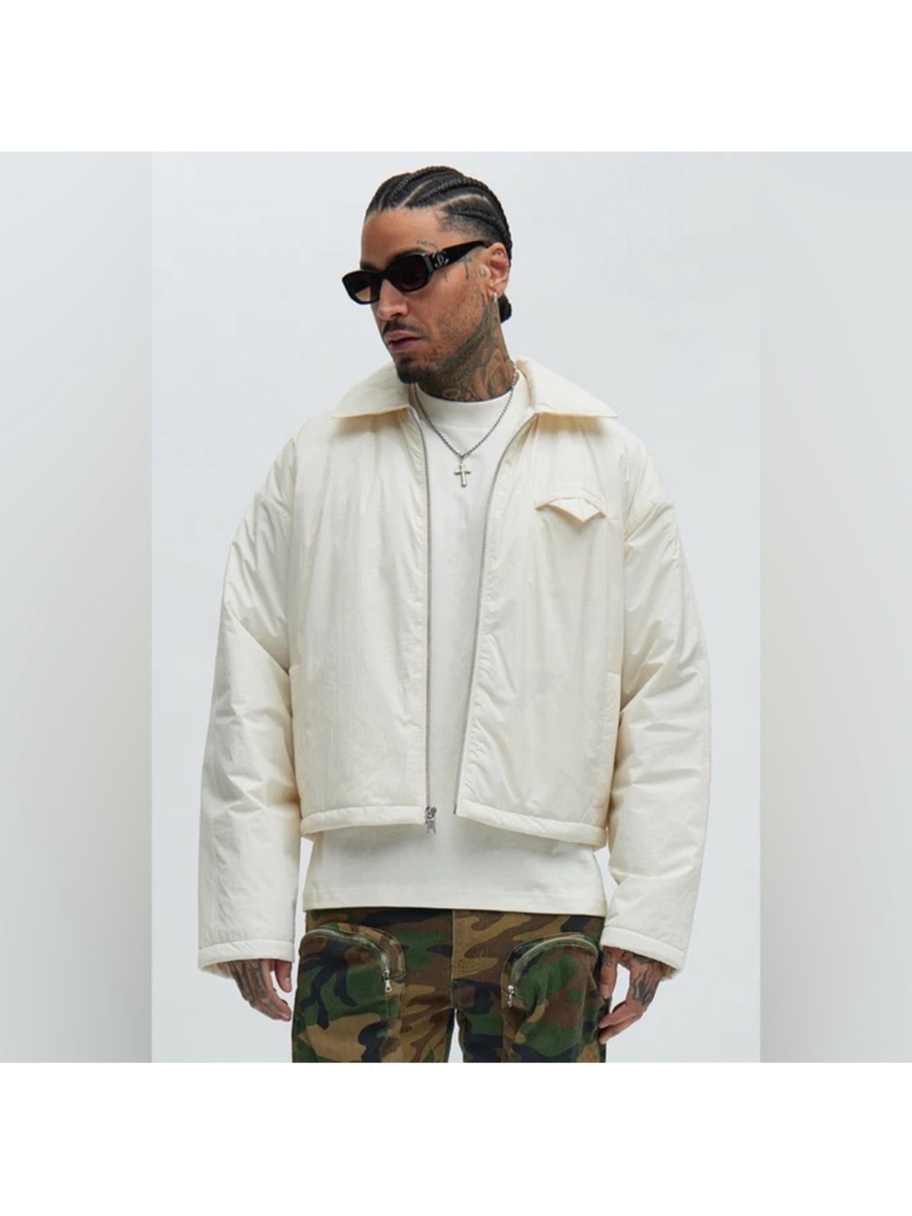 White light weight puffer Jacket